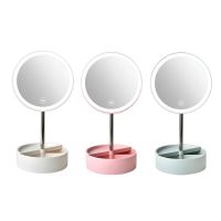Portable LED Makeup Mirror USB Recharge Makeup Mirror Storage Base Beauty Desktop Make Up Mirror Mirrors