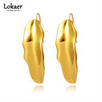 Lokaer 18K Gold Stainless Steel Leaves Plant Earrings For Women Fashion Bohemia Party Earring Jewelry Pendientes Серьги E21194