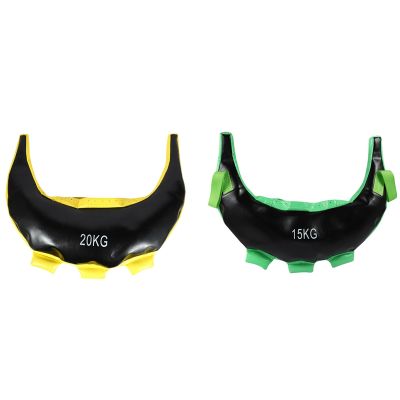 2PCS Weight Lifting Boxing Bag Strength Exercise Sandbag Fitness Boxing Training Sand Bag, Green &amp; Yellow