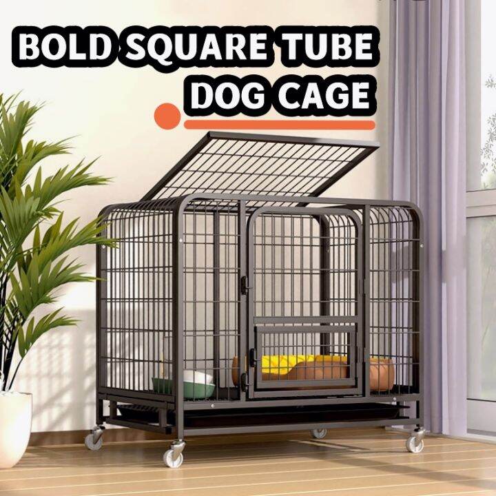 Square Tube Pet Cage Large Metal Dog Cage Stainless Steel Large Free