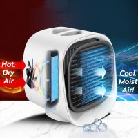 Mini USB Air Conditioner Air Cooler Fan Desktop Air Cooling Fan Humidifier Purifier For Office Bedroom With 7 Colors Light