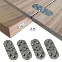 Engsel Flip meja lipat DIY mebel keras ekstensi Flush Mount meja atas krom perak kuningan hitam 4 pc