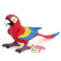 Monkey Toys - โมเดลสัตว์ Parrot นกแก้ว แดง ขนาด 10.50 CM (จากหาดใหญ่)