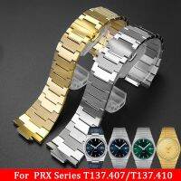 สร้อยข้อมือแท่งสแตนเลสสตีลสำหรับ Tissot PRX Series T137.407/410ทุ่มเทอินเตอร์ผู้ชายแฟชั่นชิ้นส่วนสายนาฬิกาข้อมือ