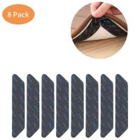 8pcsset Bath Mat Fixer Tape Car Patch Rug Grippers Black Anti Curling Rug Gripper Anti Slip Reusable Washable Car Patch