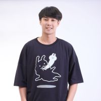 เสื้อยืด Usagyuuun T-shirt Oversize black (สีดำ)