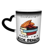 Bookworm Please I Am A Book Dragon Mug book Classic Ceramic Mug Drinking The Changes Color Wholesale Cups