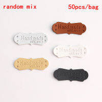 Starrybaby 50pcs PU หนังแท็กทำด้วยมือด้วยป้ายรักงานเย็บ DIY knittinin Tags