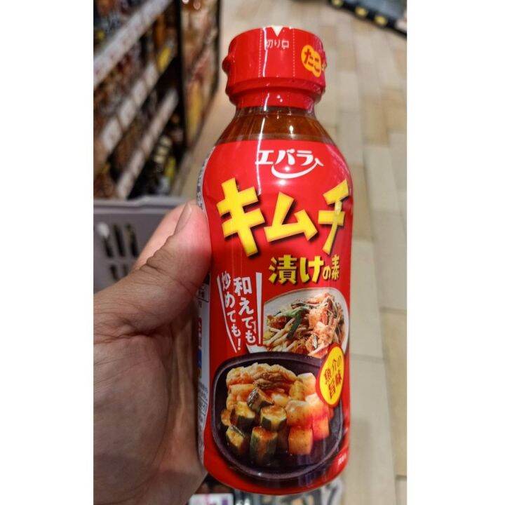 อาหารนำเข้า-japanese-seasoning-sauce-for-making-kimchi-red-bottle-dk-ebara-asazuke-no-moto-honkaku-kimchi-300ml