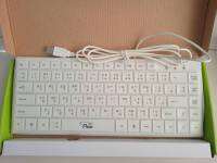 KEYBOARD MINI USB สีขาว คีร์บอร์ดสั้นต่อคอมและโน้ตบุ๊ค ปุ่มนิ่ม กดง่าย ใช้ได้กับคอมทุกรุ่น สายยาว 1.5 เมตร เป็นสาาย ยูเอสบี แข็งแรงทนท