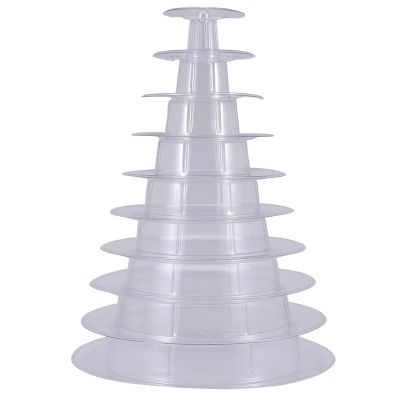 10 Tier Cupcake Holder Stand Round Macaron Tower Stand Clear Cake Display Rack for Wedding Birthday Party Decor