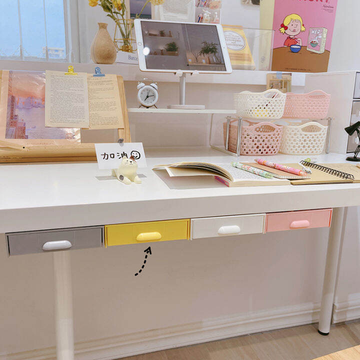 plastic-drawer-hidden-storage-box-organizer-under-desk-drawer-adhesive-storage-case-student-office-stationery