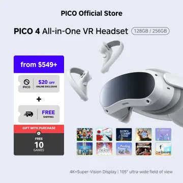 PICO 4 All-in-One VR Headset Glasses Lightweight Wireless Latest White  128GB