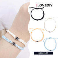 ILOVEDIY สร้อยข้อมือคู่รักเชือกถักกำไลคู่ของขวัญ,4สี100ภาษาฉันรักคุณ