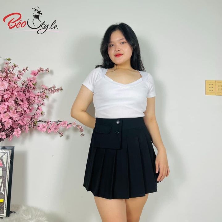 BIGSIZE nữ chân váy chữ A xếp ly ulzzang Hàn Quốc CVBS003 beostyle ...