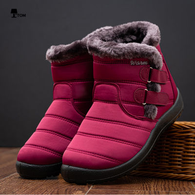 รองเท้าบูทพื้นรองเท้าหนาสำหรับผู้หญิงรองเท้าบูทหิมะผ้าฝ้ายกลางแจ้งของขวัญสำหรับแฟนสาวผู้หญิงคนรัก