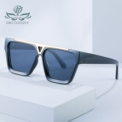D amp;T 2021 New Fashion Shield Sunglasses Women Men Luxury Gradients Lens Metal Frame Brand Designer Square Trend Sun Glasses UV400