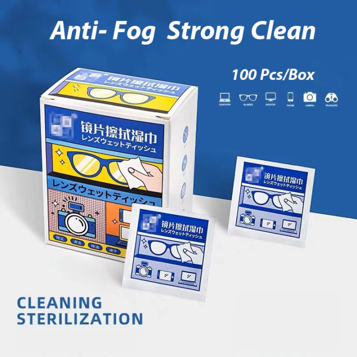 100pcs/Box Eyeglass Cleaner Lens Wipes, Eye Glasses Cleaner Wipes