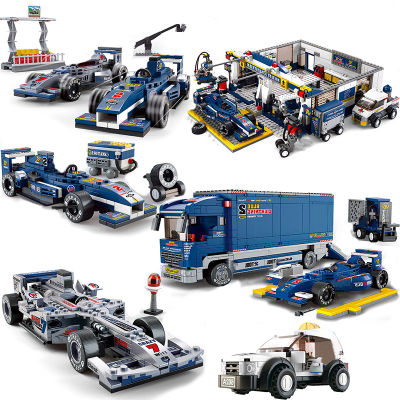 ใหม่ Sluban City Super Racers Speed Champions สมการ1 F1รถ Transporter Station Track การบำรุงรักษาชุดเด็กของเล่นเทคนิค