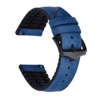 Silicone Leather Watch Band Strap 20mm 22mm Watchband Stainless Steel Buckle Clasp Watch Accessories Straps