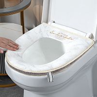 New Toilet Seat Four Seasons Universal Household Toilet Cover Summer Toilet Cushion Ring Pad Waterproof Zipper Bathroom Toilet