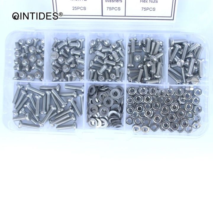 haotao-hardware-qintides-m1-6-m2-m2-5-m3-300ชิ้นผสม-slotted-สกรู-head-head-ชุดสารพันสแตนเลส-slotted-สกรูสกรูเครื่อง