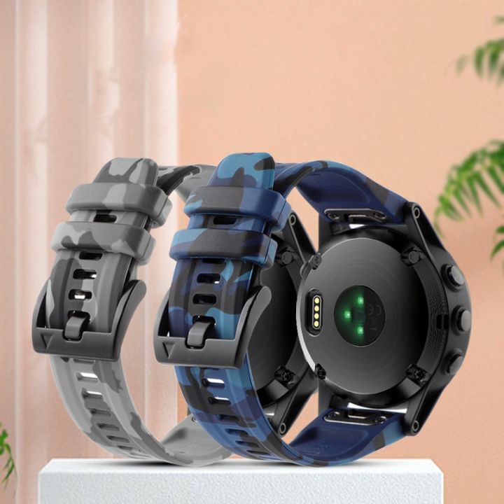 สำหรับ-garmin-fenix-5-22มม-ซิลิโคนลายพรางสายนาฬิกาข้อมือ-ลายพรางสีแดง-ขายเอง