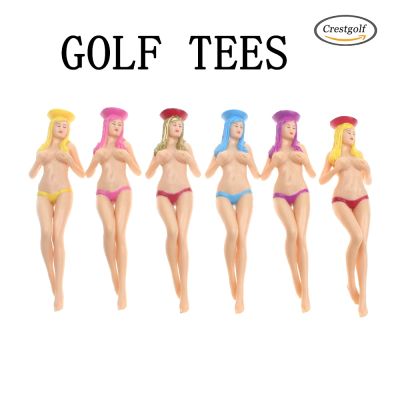 CRESTGOLF Style 6pcs/Pack Size 75mm(2.95inch) Sexy Bikini Lady Golf Tees Gift Newest Design Plastic Golf Tees Golf Accessories Towels