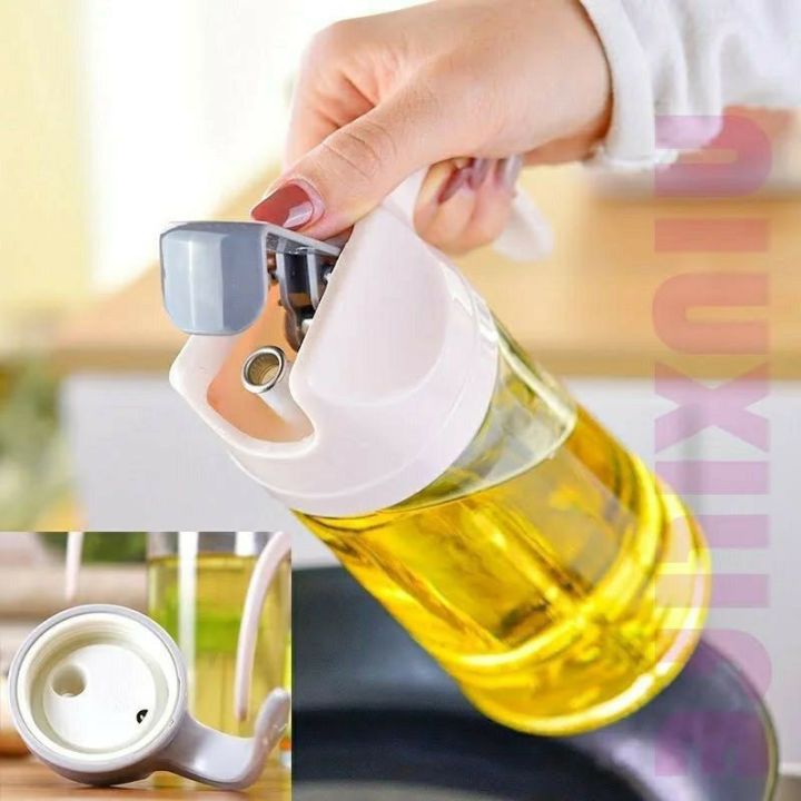 Olive Oil Dispenser Bottle Leakproof Glass Oil Container With Non-Slip  Handle Automatic Cap And Stopper Oil Dispenser Bottle For Kitchen 630ML