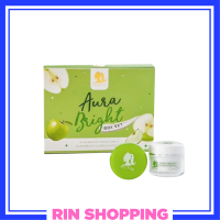 1 ชุด Aura Bright Box Set ครีมออร่า ไบรท์ บ็อกซ์ เซ็ต ครีมบำรุงผิวหน้าแอปเปิ้ลเขียว 1 ชุด มี 2 ตลับ