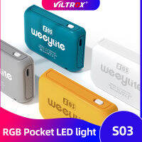 Viltrox Weeylite S03ไฟ LED RGB ขนาดเล็ก,ไฟแผงถ่ายวิดีโอระบบสี LED ขนาดเล็กมีกระเป๋าสำหรับถ่ายภาพเซลฟี่สมาร์ทโฟน