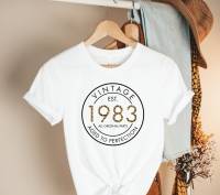 Vintage 1983เสื้อวันเกิด,leopard Vintage 39th 100% Cotton Top Tee ตลกพิมพ์ลาย O คอ Mama แม่ Tshirt Y2k