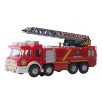 Childrens Fire Truck Sound And Light Effect Toy Ladder Can Rotate And Shrink Press Sprinkler Fire Truck Boy Toy Christmas Gift