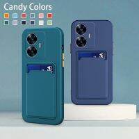 เคสสำหรับ Realme C55 Realme C55 4G 2023เคสใส่โทรศัพท์ฝาหลังมีช่องเสียบบัตรกันกระแทก TPU นิ่มกันกระแทกซิลิโคนยืดหยุ่นผิวรู้สึกสีทึบทุกคนมา