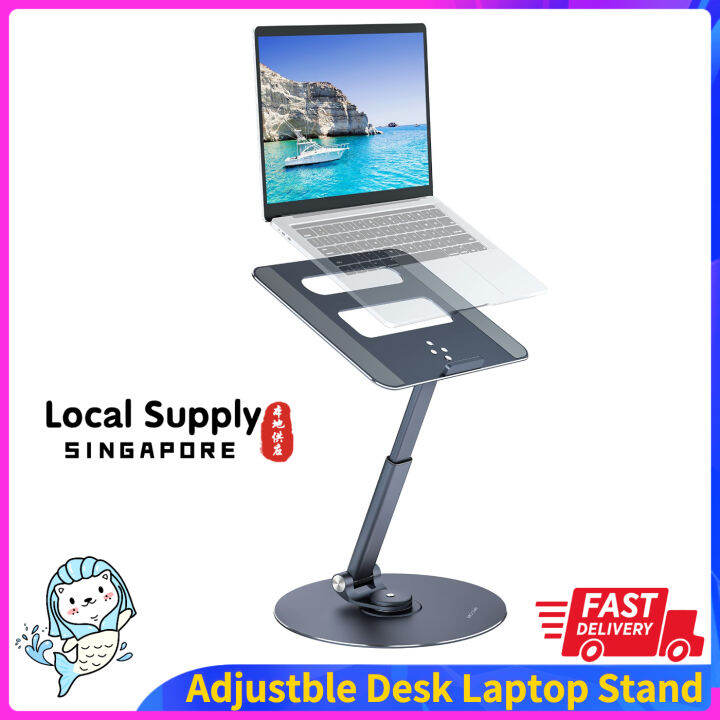 Laptop Stand, Aluminium Ergonomic Laptop Mount For Desk Adjustable ...