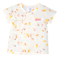 ENFANT เสื้อแขนสั้นป้ายอก ผ้าCotton  พิมพ์ลายลูกเจี้ยบ สีครีม สำหรับเด็กผู้ชายไซส์ 60-70 (3-6เดือน)