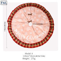 FAL Plaid Edges Christmas Tree Skirt Snowflake Alphabet Tree Blanket Xmas Holiday Decorations Practical Party Supplies New