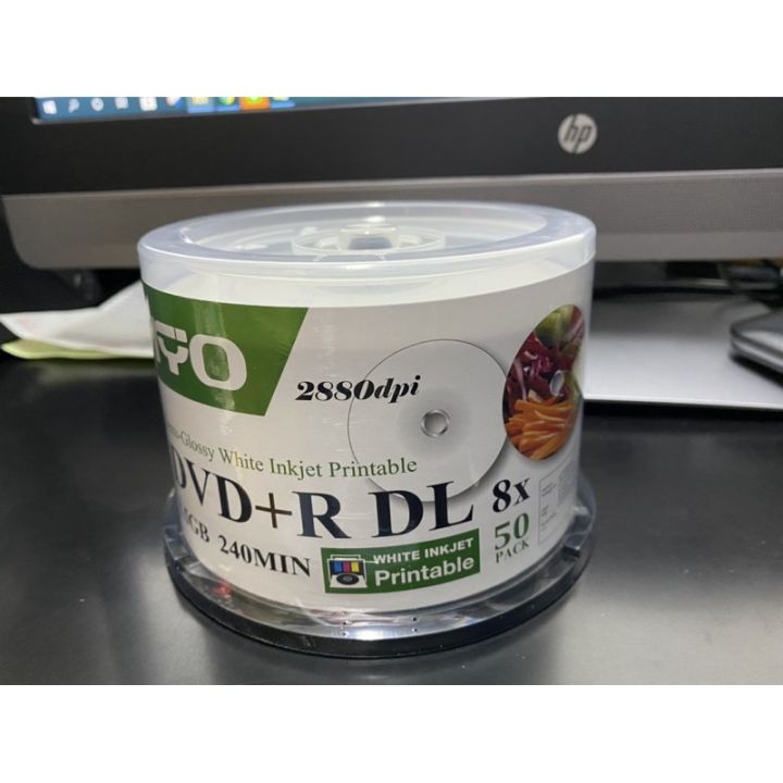 dvd-r-dl-ryo-8-5gb-8xspeed-240min-white-semi-glossy-inkjet-printable-pack-50