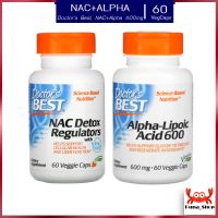 ของแท้ นำเข้า Doctors Best, Alpha-Lipoic Acid, 600 mg NAC Detox Regulators วิตามินอัลฟ่าไลโบอิค 60 Veggie Caps