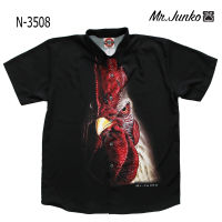 ?ส่งฟรี?เชิ้ตแขนสั้น งานต่อลาย mr-Junko ผ้าซาติน นิ่มใส่สบายไม่ร้อน N-3508