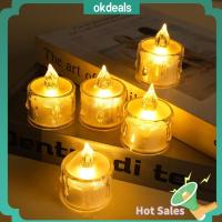 OKDEALS 24Pcs พร้อมแบตเตอรี่ เทียนแสงเทียน Flameless แอลอีดี เทียนโคมไฟเทียน โรแมนติกโรแมนติก อะคริลิค เทียนอิเล็กทรอนิกส์สำหรับตกแต่ง ปาร์ตี้วันเกิดปาร์ตี้