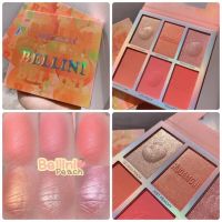 ปัดแก้ม+ไฮไลท์ HUDAVIOJI BELLINI 6 COLOR BLUSHER&amp;HIGHLIGHTER PALETTE