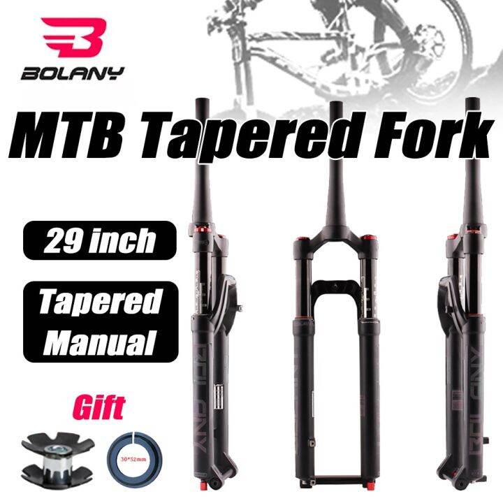 Bolany MTB Tapered Fork Thru Axle 29er/inch Rebound Adjustment Air Front Suspension 15*100mm