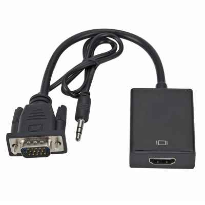1080P สายอะแดปเตอร์แปลงที่เข้ากันได้กับ VGA HD HDMI สัญญาณเสียงเอาท์พุต HD อะแดปเตอร์ VGA สำหรับแปลงไปยังจอโปรเจคเตอร์ HDTV แล็ปท็อปพีซี