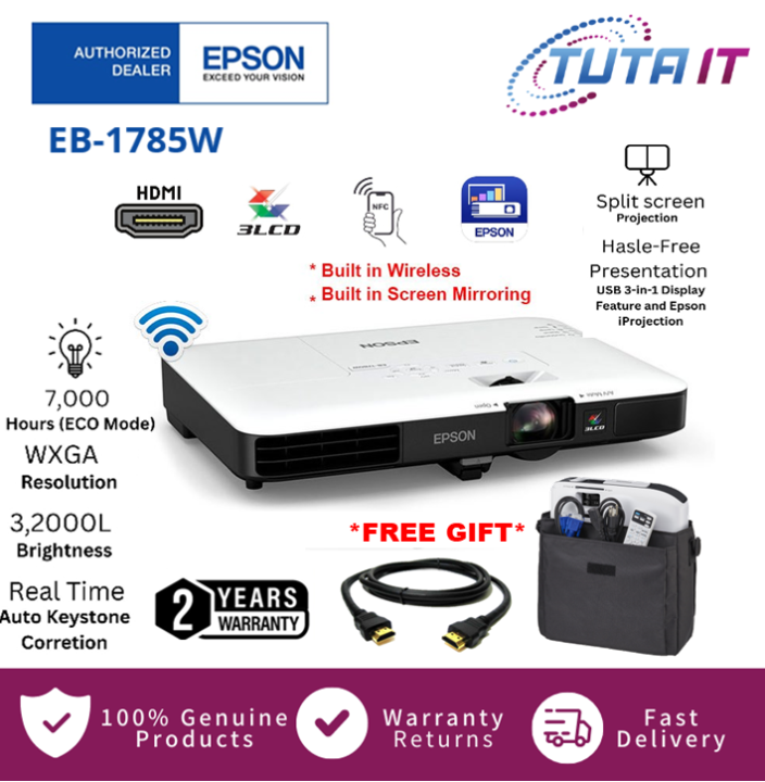 Epson Eb 1785w Wireless Wxga 3lcd Projector Lazada 6568