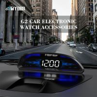 ▥✾ WYOBD G2 Car Clock Tools Table Mini Timetable Blue Flame Ambience Light Speed Display Car Ornament Accessories for All Cars