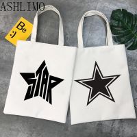 【ACD】   Women Shopper Bag Star Printed Kawaii Bag Harajuku Shopping Canvas Shopper Bag Girl Handbag Tote Aesthetics Shoulder Lady Bag