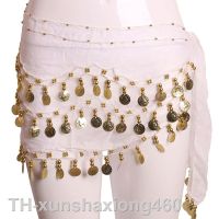 2023﹉ Belly Hip Scarf Accessories 3 Row Skirt With Gold Bellydance Coins Waist Chain Wrap Adult Wear