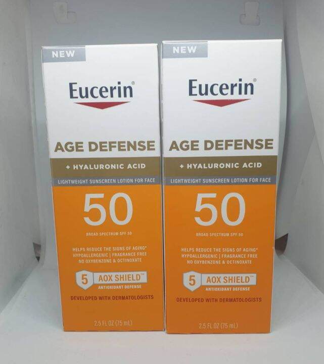 ครีมกันแดด Eucerin Age Defense SPF 50 Face Sunscreen Lotion with