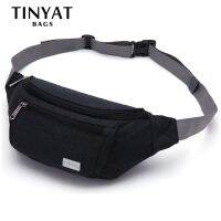 TINYAT Men Waist Bag Pack Travel Phone Belt Bag Pouch for Men Women Casual Shoulder Crossbody Canvas Bag for Belt Unisex Hip Bag